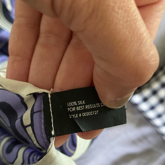 Club Monaco White/Lavender/Dark Purple Geometric Design Silk Tank Dress Size: 10 - Picture 5 of 5